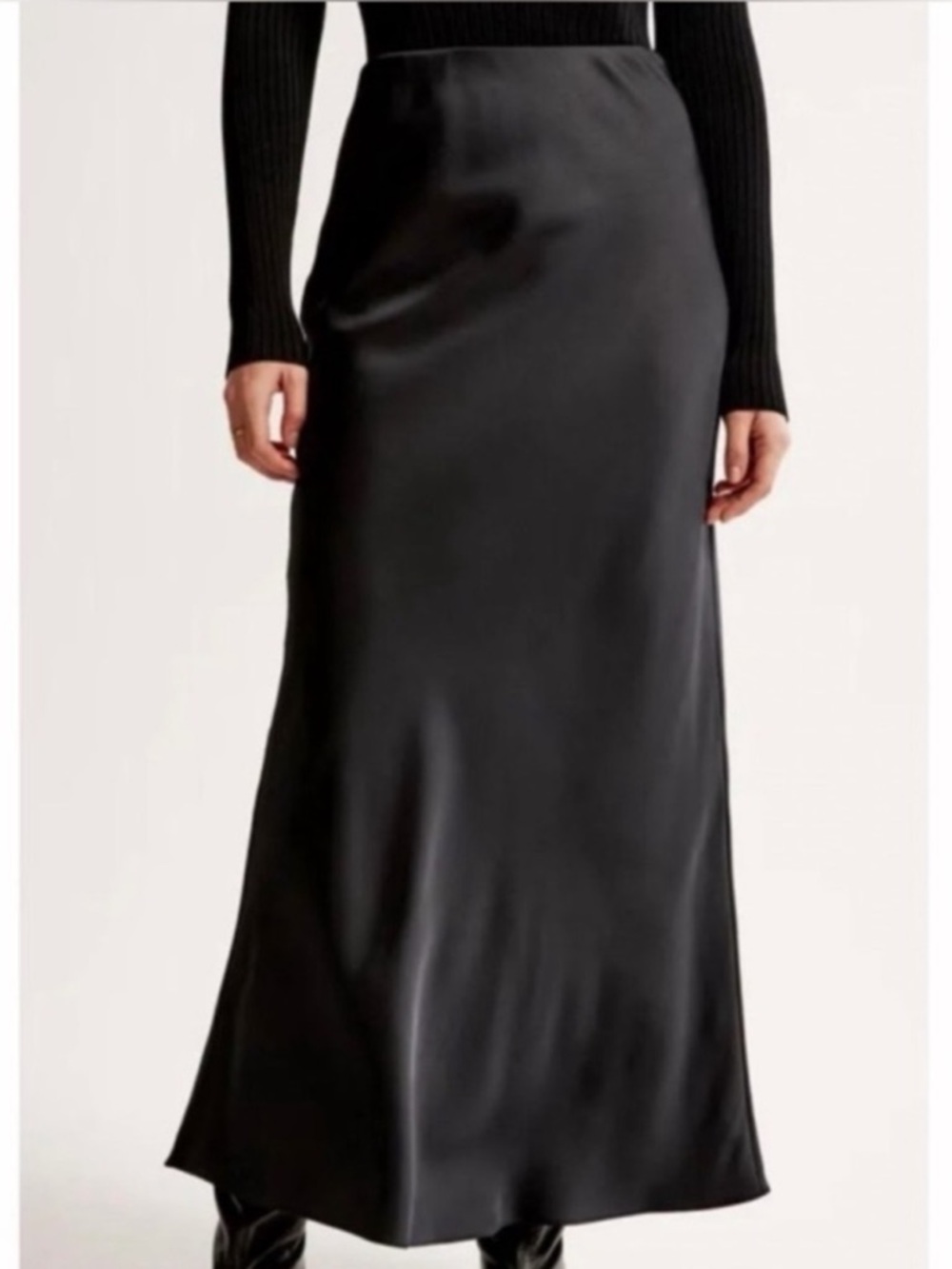 Abercrombie & Fitch Black Satin Maxi Skirt